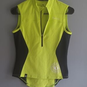 Pearl Izumi Neon Yellow and Black Women's Sleeveless Cycling Top